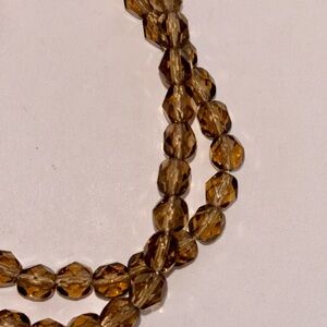 Vintage Gold-Tone Faceted Glass bracelet- beautiful glow under light